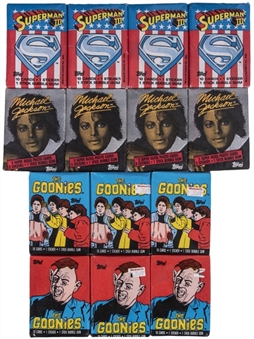 1970s-1980s Topps, Fleer and Donruss Non-Sports Unopened Wax Packs Collection (48) – Including Superman III, Goonies and Michael Jackson